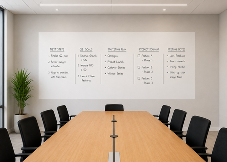 Full wall WriteyBoard installation